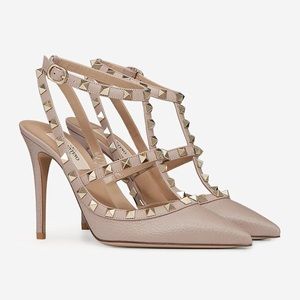 Valentino ROCKSTUD 105 GRAINED LEATHER PUMPS (new)